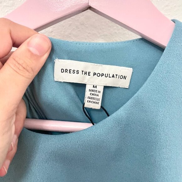 Dress the Population Mariela Cutout Fit & Flare Dress Sea Breeze M - Picture 3 of 10